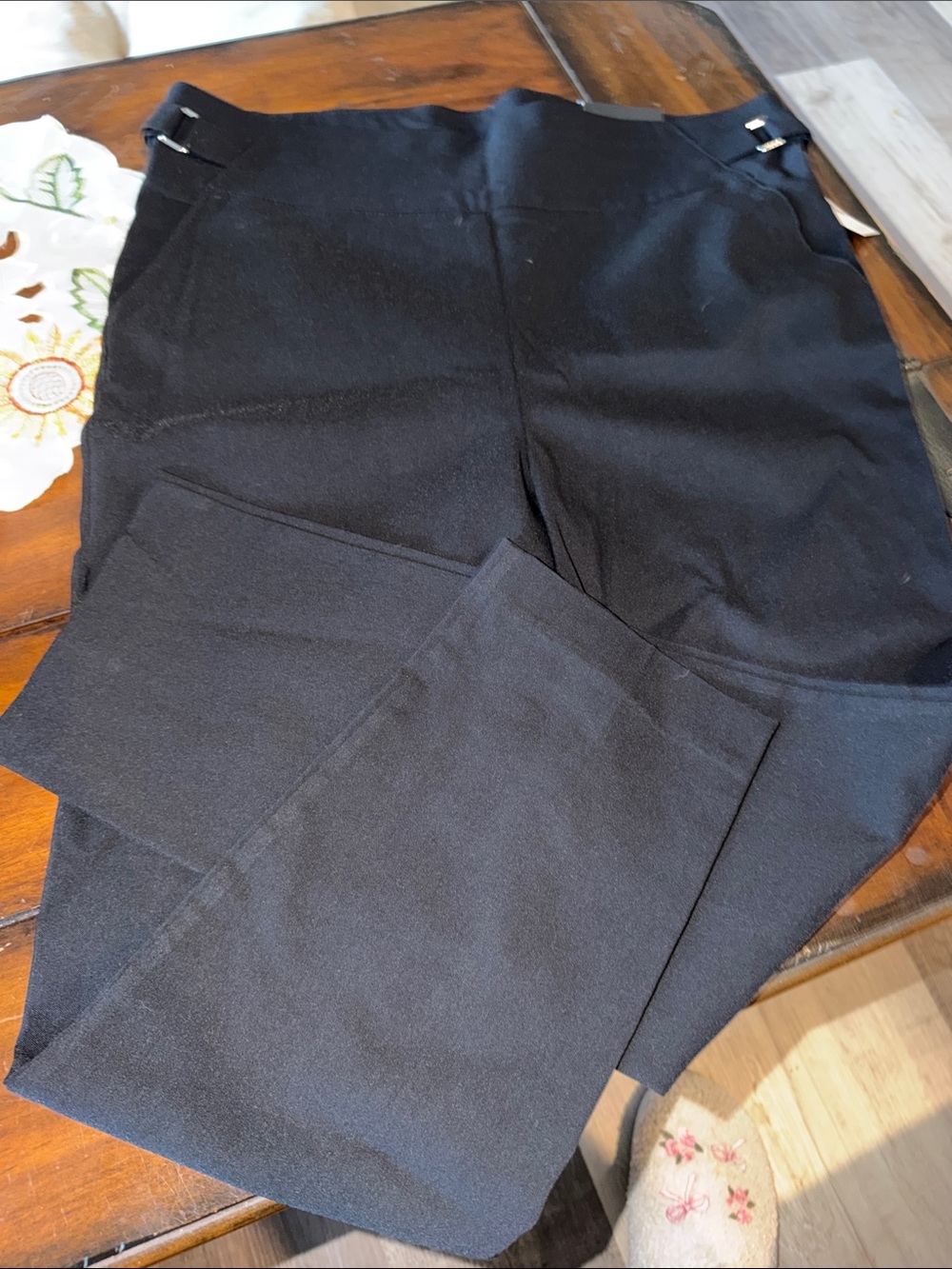 Maurices Black Cropped Ankle Pants with Side Buckle Detail